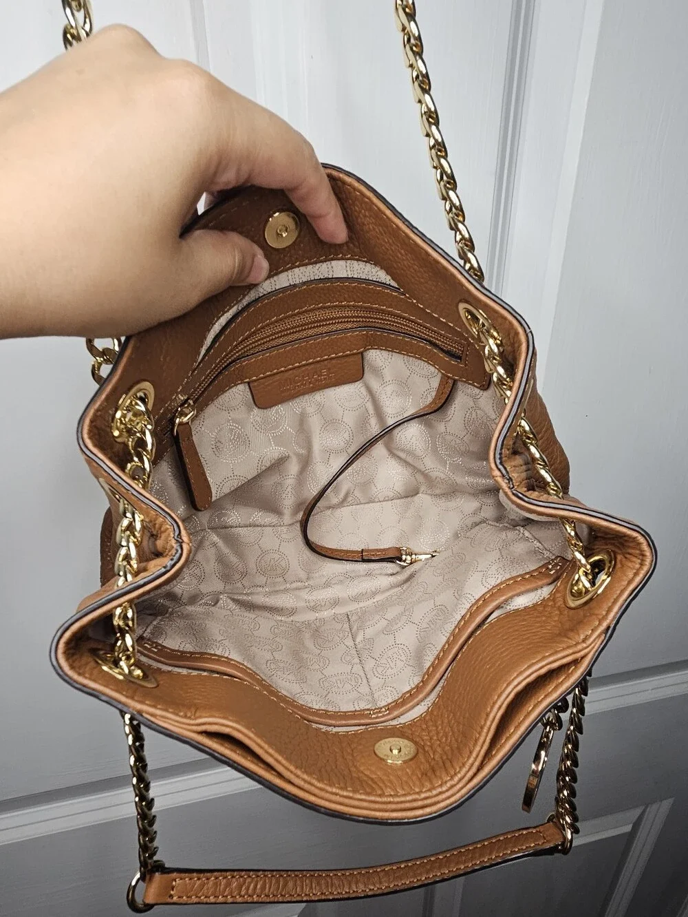Michael Kors Brown Leather Shoulder Bag